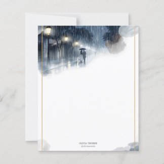 Romantische Rainy Night - elegantes Stationery Pap