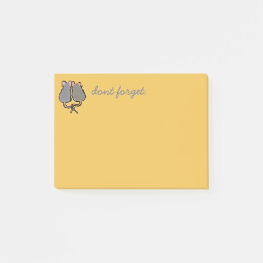 romantische Ratten Post-it Klebezettel (Vorderseite)