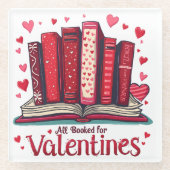 Romantische Reading Vibes Cosy Valentine Geschenk Glasuntersetzer (Vorderseite)