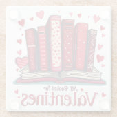 Romantische Reading Vibes Cosy Valentine Geschenk Glasuntersetzer (Rückseite)