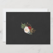 Romantische Red Floral Bouquet Black & Gold Weddin Save The Date (Rückseite)