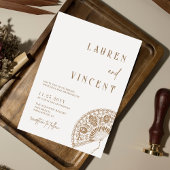 Romantische Reiche Vintage Handfanenhochzeit Einladung