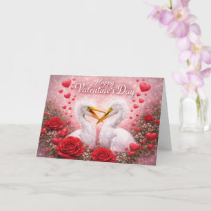 Romantische Reiher zum Valentinstag – Liebe & Natu Karte