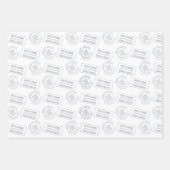 Romantische ReiseTHeme Passport Briefmarke Karte Geschenkpapier Set (Vorderseite)