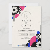 Romantische Retro-60er-Hochzeit Save The Date (Vorderseite)