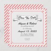 Romantische Retro Design Save the Date Card (Vorne/Hinten)