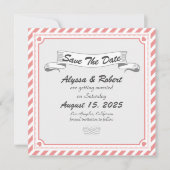 Romantische Retro Design Save the Date Card (Vorderseite)