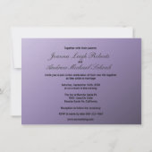 Romantische Retro Liebe Lila Hochzeitsreise Einladung (Rückseite)