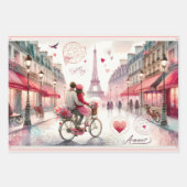 Romantische Retro Paris Liebe Rosa Geschenkpapier Set (Vorderseite 3)
