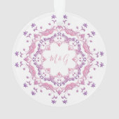 Romantische Retro rosa Mandala Ornament (Rückseite)