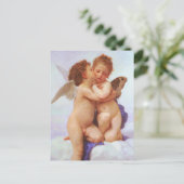 Romantische Reverie - Erster Kuss von Bouguereau Postkarte (Stehend Vorderseite)