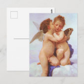 Romantische Reverie - Erster Kuss von Bouguereau Postkarte (Vorne/Hinten)