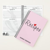 Romantische Rezepte personalisiert schreiben Notizblock (Innen)