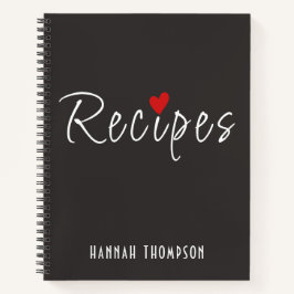 Romantische Rezepte personalisiert schreiben Notizblock