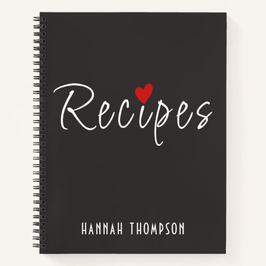 Romantische Rezepte personalisiert schreiben Notizblock (Vorderseite)