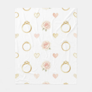 Romantische Ringe und Rosen nahtloses Muster Fleecedecke