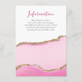 Romantische Rosa Agate Stone Gold Inlay Informatio Begleitkarte (Vorderseite)