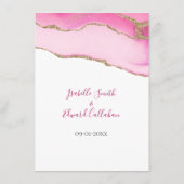 Romantische Rosa Agate Stone Gold Inlay Informatio Begleitkarte (Rückseite)