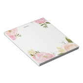 Romantische rosa Aquarellfarben Blumen Notepad Notizblock (angewinkelt)