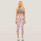 Romantische rosa Aquarellmalerei Capri Leggings (Vorderseite)