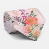 Romantische rosa Aquarellmalerei Krawatte (Gerollt)