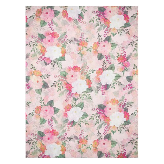 Romantische rosa Aquarellmalerei Tischdecke (Vorderseite)