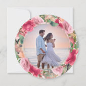 Romantische Rosa Bläschen Foto Circle Wedding Einladung (Rückseite)