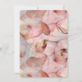 Romantische Rosa Blätter Geburtstag Einladung (Rückseite)