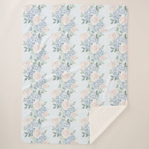 Romantische rosa blaue Blumen Sherpadecke