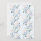 Romantische Rosa Blauen Blumen Geburtstag Einladung (Rückseite)