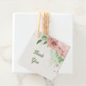 Romantische Rosa Blume & Blätter Geschenkanhänger (Beispiel)