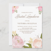 Romantische Rosa Blume Bridal Luncheon Einladung (Vorderseite)