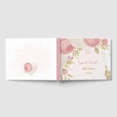 Romantische Rosa-Blume Goldhochzeit Gästebuch (Voll)