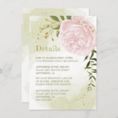 Romantische Rosa Blume Gründetails Begleitkarte (Vorne/Hinten)