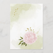 Romantische Rosa Blume Gründetails Begleitkarte (Rückseite)