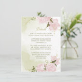 Romantische Rosa Blume Gründetails Begleitkarte (Stehend Vorderseite)