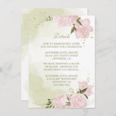 Romantische Rosa Blume Gründetails Begleitkarte (Vorne/Hinten)