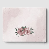 Romantische rosa Blume & grüne Blätter Hochzeit Gästebuch (Rückseite)