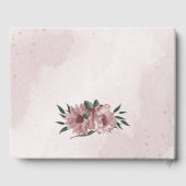 Romantische rosa Blume & grüne Blätter Hochzeit Gästebuch (Rückseite)