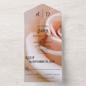 Romantische Rosa Blume Hochzeit mit Blumen All In One Einladung (Innen Boden)