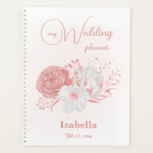 romantische Rosa Blume Hochzeit Planer