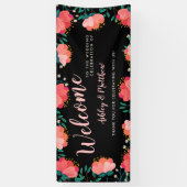 Romantische rosa Blume Hochzeitsempfang Banner (Vertikal)