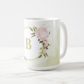 Romantische rosa Blume Kaffeetasse (VorderseiteRechts)