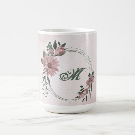 Romantische rosa Blume Kaffeetasse (Mittel)