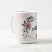 Romantische rosa Blume Kaffeetasse (Vorderseite Links)