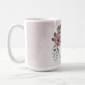 Romantische rosa Blume Kaffeetasse (Links)