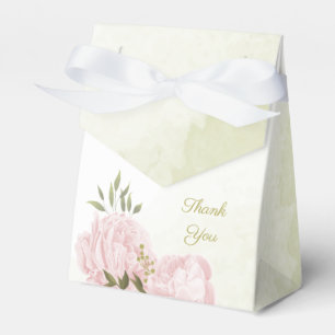Romantische rosa Blume mit grünen Blätter Hochzeit Geschenkschachtel