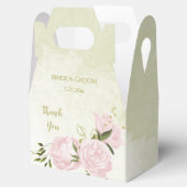 Romantische rosa Blume mit grünen Blätter Hochzeit Geschenkschachtel (Geöffnet)