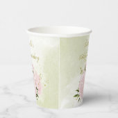 Romantische rosa Blume Pappbecher (Rechts)