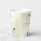 Romantische rosa Blume Pappbecher (Rechts)